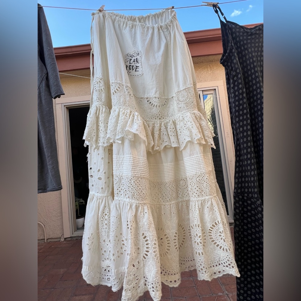 Magnolia Pearl Cream Eyelet Maxi Skirt